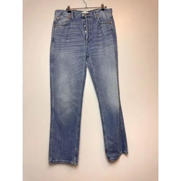REDONE 90S High Rise Loose Denim Pants - Blue Haze
